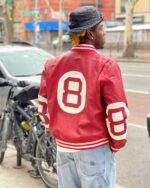 Men's DaRucci Red 8 Ball Leather Jacket