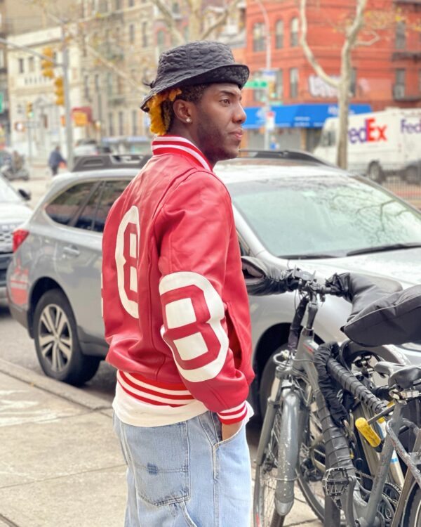 Men's DaRucci Red 8 Ball Leather Jacket