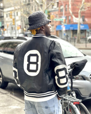 Men's DaRucci Black 8 Ball Leather Jacket