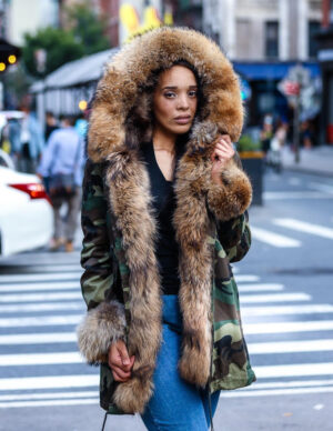 Women's DaRucci Camo Parka with Natural Fox Fur