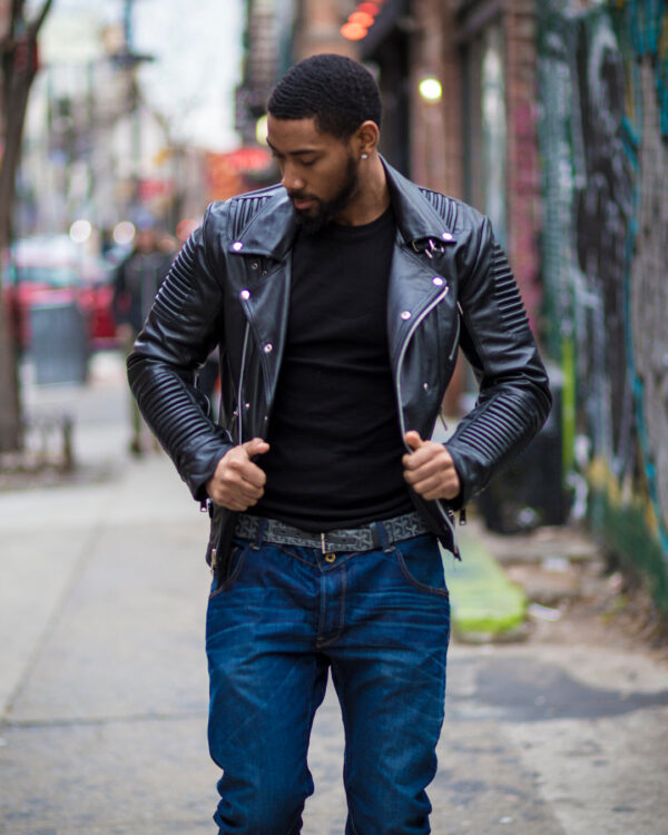 Men's DaRucci Biker Ribbed Jacket
