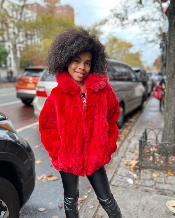 Kids DaRucci Red Fur With Hood