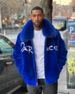 Men's DaRucci Signature Royal Blue Fur Coat