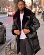 Men's DaRucci Black 3/4 Shearling Coat