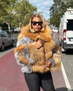 Women's DaRucci Natural Red Fox & Silver Fox Fur Combo Jacket