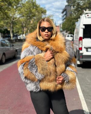 Women's DaRucci Natural Red Fox & Silver Fox Fur Combo Jacket