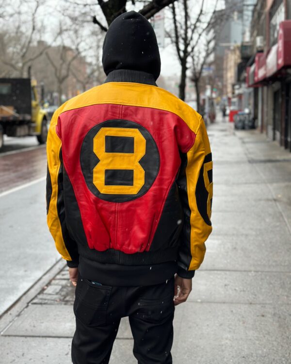 Men's DaRucci Old School Multi-Color 8 Ball Leather Jacket