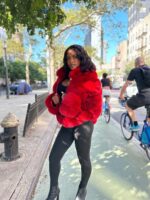 Women's DaRucci Red 3-in-1 Waist Length Fox Fur Jacket