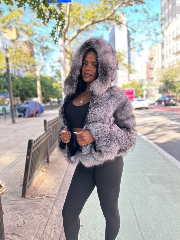Women's DaRucci Silver Fox 3-in-1 Waist Length Fur Jacket
