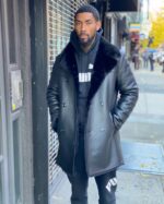 Men's DaRucci Black 3/4 Shearling Peacoat