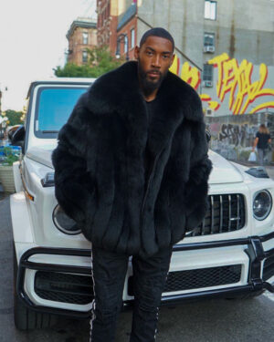 Men's DaRucci Chinchilla Fur Bomber Jacket