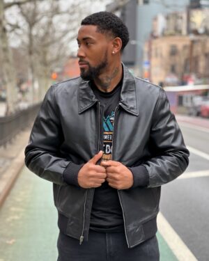 Men's DaRucci Lightweight Black Jacket with Collar