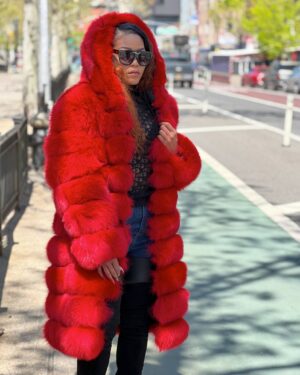 Women's - 3/4 Red Fox Fur With Hood