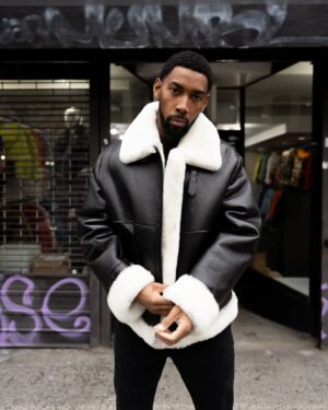 Men's DaRucci Kanan B3 Black & White Shearling Jacket