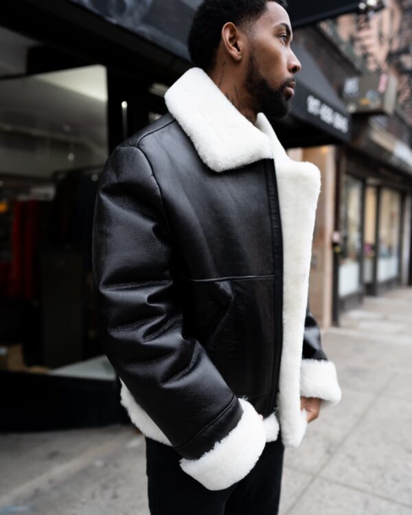Men's DaRucci Kanan B3 Black & White Shearling Jacket