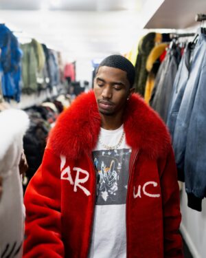 Men's DaRucci Signature Red Fur Coat