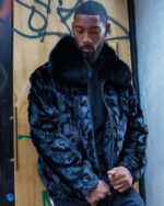Men's DaRucci Black Mink Bomber Jacket